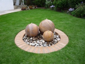 sandstone sphere water feature