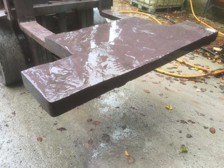 A custom made slate hearth created from welsh plum slate